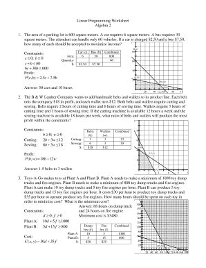 Linear Programming Graphing Worksheet