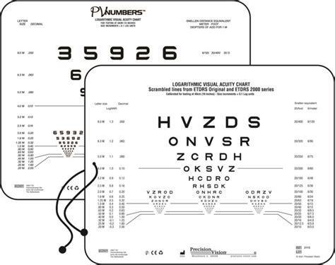 Linear Spaced Translucent Sloan Vision Chart Precision Vision