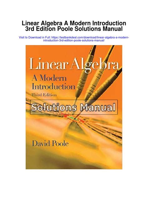 Linear algebra poole 3rd edition solutions manual. - Manual de reparación del codificador cl175.