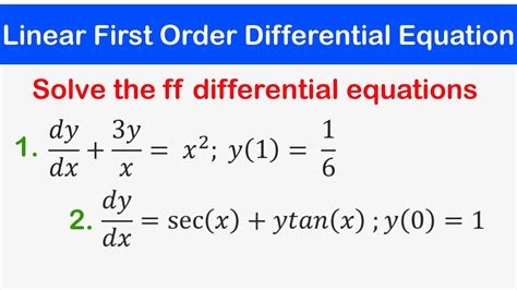 Linear firstorder differential equation with an initial condition