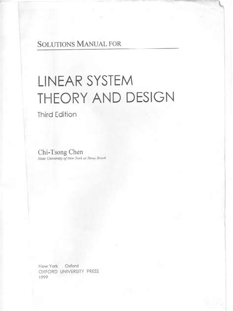 Linear system theory chen solution manual. - The lease manual by rodney j dillman.