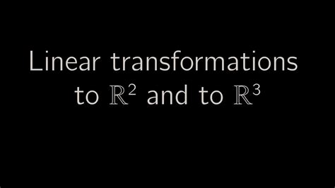 Linear transformation from r3 to r2. Thus, T(f)+T(g) 6= T(f +g), and therefore T is not a linear trans-formation. 2. For the following linear transformations T : Rn!Rn, nd a matrix A such that T(~x) = A~x for all ~x 2Rn. (a) T : R2!R3, T x y = 2 4 x y 3y 4x+ 5y 3 5 Solution: To gure out the matrix for a linear transformation from Rn, we nd the matrix A whose rst column is T(~e 1 ... 