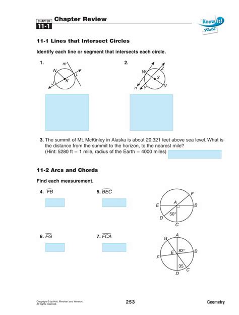 Lines That Intersect Circles 11 1 Answers