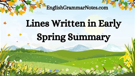 Lines Written in Early Spring Summary English Grammar Notes