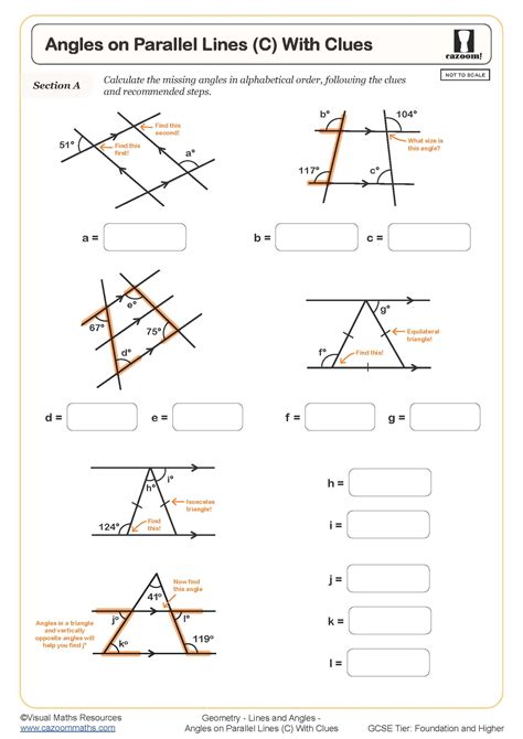 Lines and angles worksheet class 9.  When dealing with parallel lines intersected...