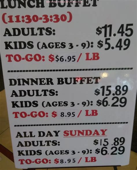 Lings Buffet Prices