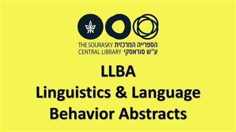 Linguistics and language behavior abstracts. Databases for Language, Linguistics & TESOL. Recommended Databases for Linguistics. Linguistics/Language Behavior Abstracts -- LLBA (ProQuest) ... 