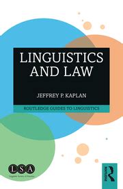 Full Download Linguistics And Law By Jeffrey P Kaplan