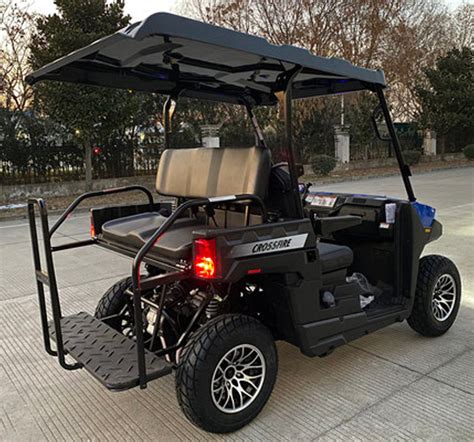 Linhai crossfire. New Linhai Crossfire (No Dump Bed) Adult Golf Cart - Fully Assembled and Tested New LH200 Crossfire Golf Cart Utility Vehicle, Includes: Electric Start, Fully Automatic Transmission with Forward Neutral & Reverse, Top Speed between 30 – 35mph, Digital Display Speedometer/Odometer, 12v Power Source, Bench Seat (Seats 3) w/ Cup Holders, Trailer ... 