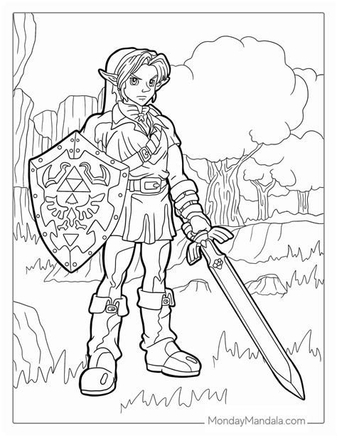 Link Coloring Pages Zelda