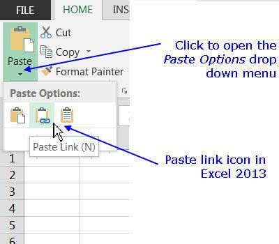 Link Data in Excel Word and PowerPoint With Paste Link