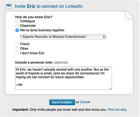 LinkedIn Connection example A Better Interview