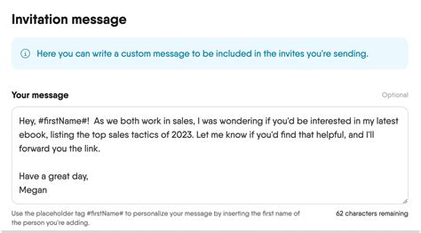 Linkedin Connection Message Template