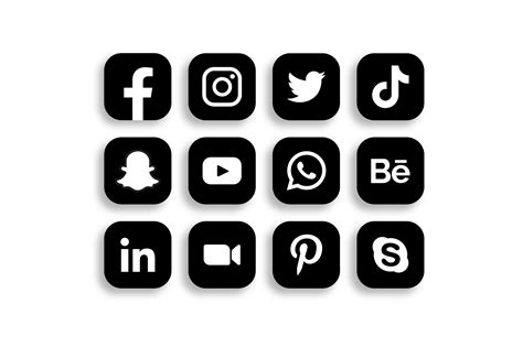 Linkedin Icon in Social Media Black and White