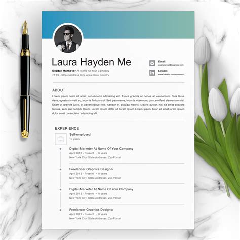 Linkedin Resume Template Design Marketing and Lead Generation CV