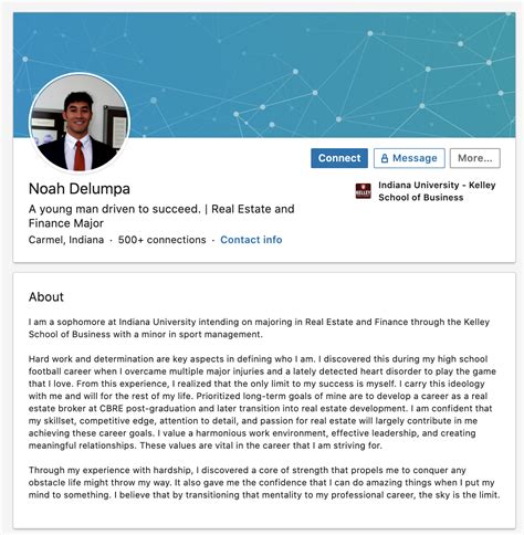Linkedin Summary Template For Students