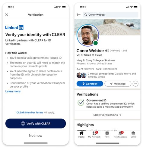 How to verify your identity with CLEAR: 1. Click More on your LinkedIn profile, then About this profil e, and then click Verify now to start the verification process. 2. You'll be redirected.... 