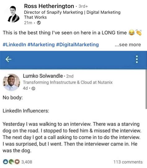 LinkedIn Lunatics used to be a gold mine. Now it's just full of pathetic attention seekers who don't know what a joke is. Don't let your dream be memes, go write a real loony post. 