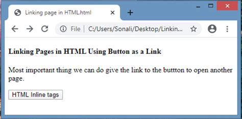 Linking to another page in html