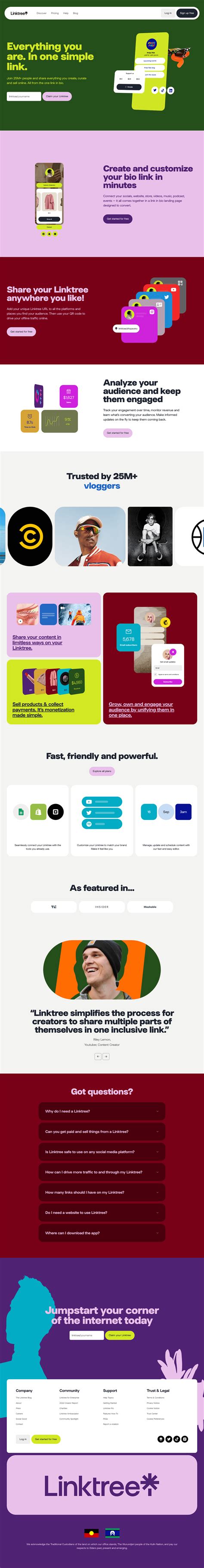 Linktree page SaaS Landing Page