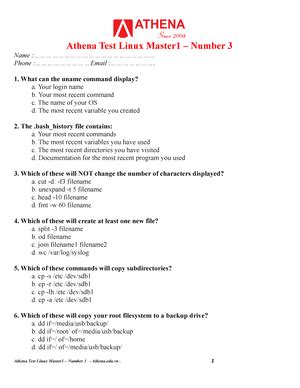 Linux Master 1Num9 Athena Test Linux Master1 Number 9 Name Studocu