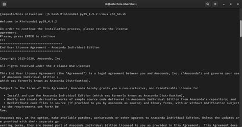 Linux command.  Miniconda installer for Linux.  Often referred to as the shell, terminal, ...