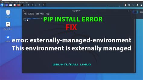 Linux mint pip externally managed environment.  Here are a few workarounds...
