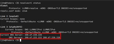 Linux show dns servers in use