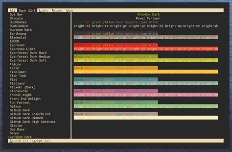 Linux terminal color schemes.  Includes top themes like Gruvbox, Solarized.  You can add col...
