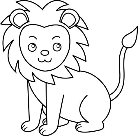 Lion Outline Clipart Black And White