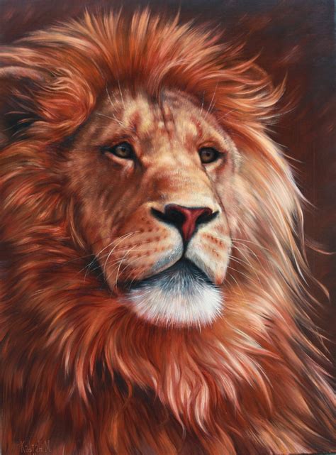 Lion Painting - Etsy UK