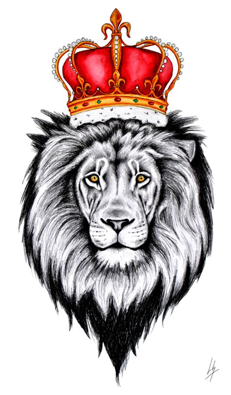 Lion With Crown Drawing