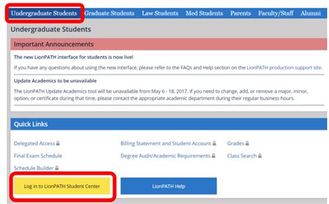 LionPATH Course Scheduling Guide Academic Advising Portal