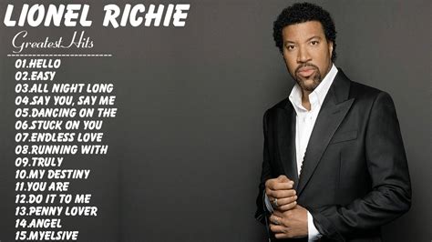 Lionel richie songs. Category: Arts & Culture In full: Lionel Brockman Richie, Jr. Born: June 20, 1949, Tuskegee, Alabama, U.S. (age 74) Awards And Honors: Rock and Roll Hall of … 