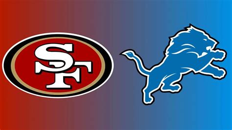 Lions vs 49s. The regular season is finally here! Ford Field will be LOUD as the Detroit Lions host the San Francisco 49ers for a Week 1 showdown at 1:00 p.m. EDT on Sunday, Sept. 12. This will be the Lions' first regular-season home game with fans in the stands since the end of the 2019 season. Here are all the ways to follow the game: 