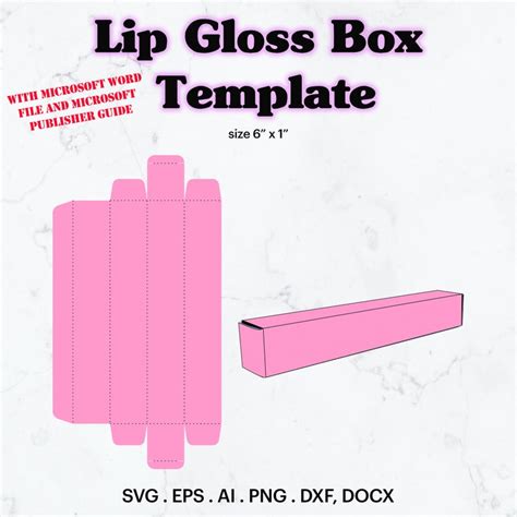 Lip Gloss Box With Window Template SVG — I.O.U.FAVORS Window template, Lip gloss, Lips