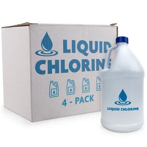 Liquid Chlorine 4-Pack of 1 Gallon Bottles - Leslie