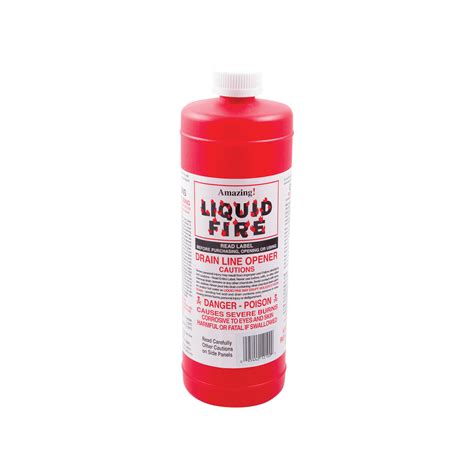 Liquid for fire. Liquid Fire is a commercial-grade cleaner that is highly effective. However, because of its powerful content, using it can be dangerous. It can result in severe pain, redness, burns, and blistering if you get it on your skin or in your eyes. Sulphuric acid is highly corrosive, which will wreak havoc on your skin and mucous membranes. ... 