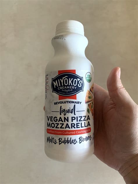 Liquid vegan cheese for pizza. Description. To revolutionize the pizza cheese industry, Miyoko's cut out all the extra processing and ingredients that are used in making a typical plant-based ... 
