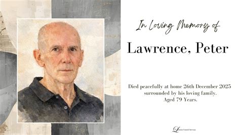 Lismore funeral services.  Find a local funeral In Loving Memory of Peter John Wicks...