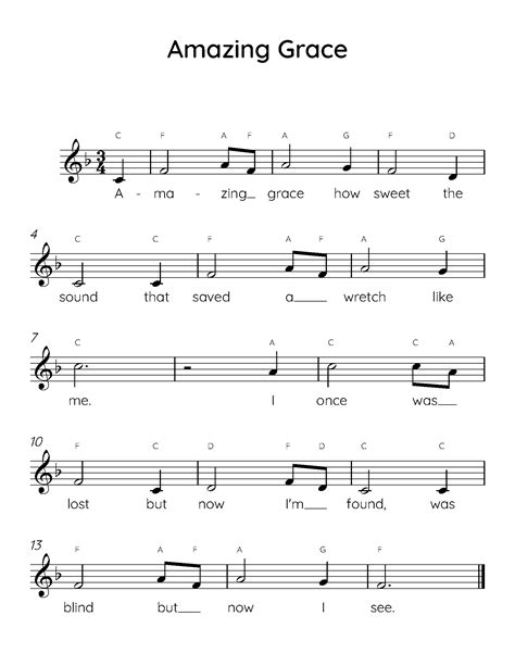 List Of Amazing Grace Sheet Music Easy References Please Your