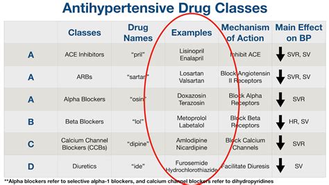 List Of Blood Pressure Medications Examples and Forms