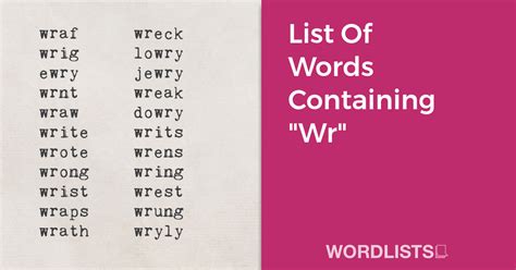 List Of Words Containing "It" - Word Lists