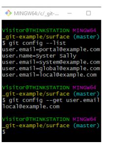 List git config global