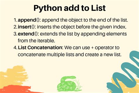 Pythonで list 型のリスト（配列）に要素を追加・挿入したり、別のリストを結合したりするには、 append(), extend(), insert() メソッドや、 + 演算子、スライスを使う。. リストの要素の削除については以下の記事を参照。. なお、リストは異なる型のデータを格納 ...