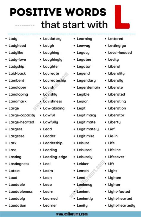 List of 230+ Positive Words that Start with L ESL Forums