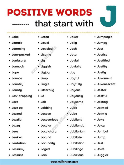 List of 80+ Positive Words that Start with J ESL Forums