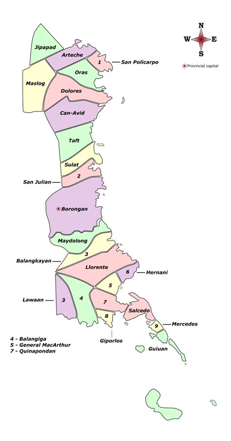 List of Municipalities, Towns and Cities in Eastern Samar, Region 8 ...