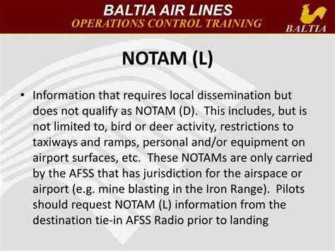 List of NOTAMS for Your Area NOTAM Info