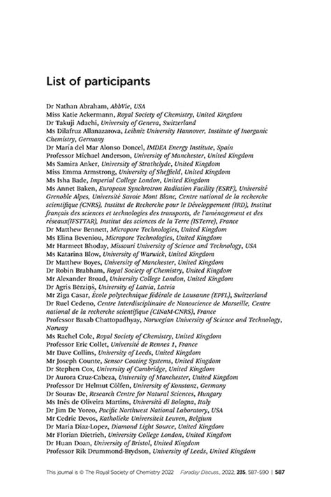 List of Participants - Springer